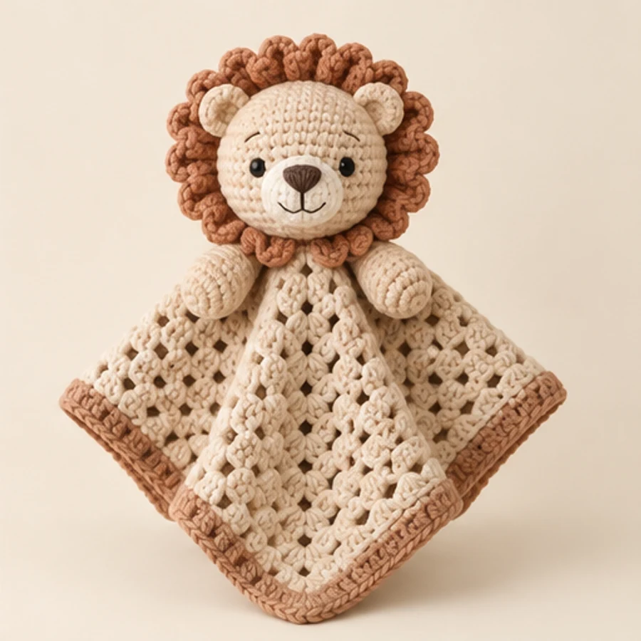 Crochet lion comforter lovey wholesale