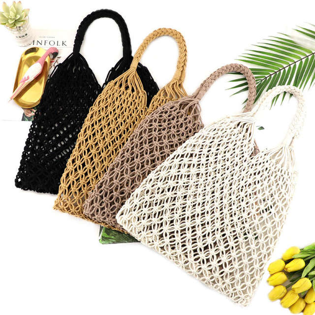 Macrame Net Tote Set