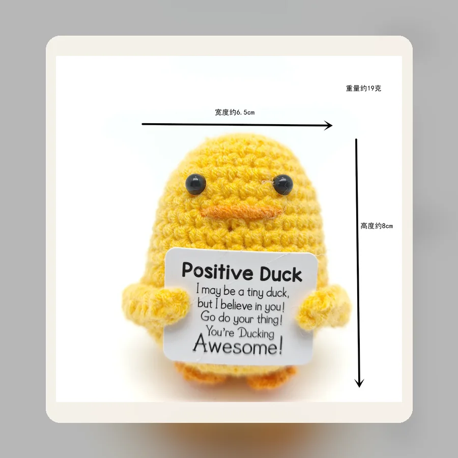 Positive duck crochet gift scene