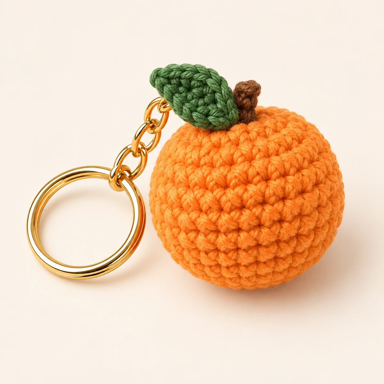 Crochet orange keychain